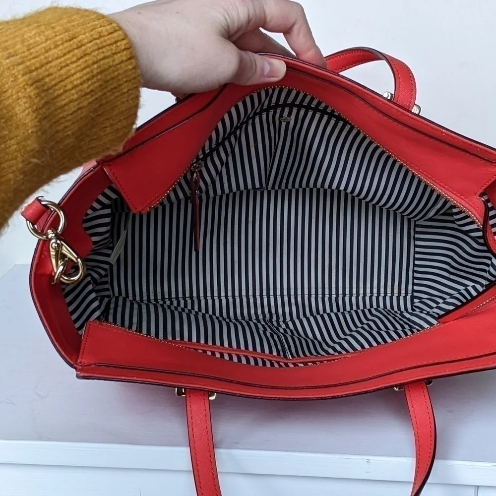 Kate Spade Hayden Cedar Street Red Leather Satchel Purse Bag